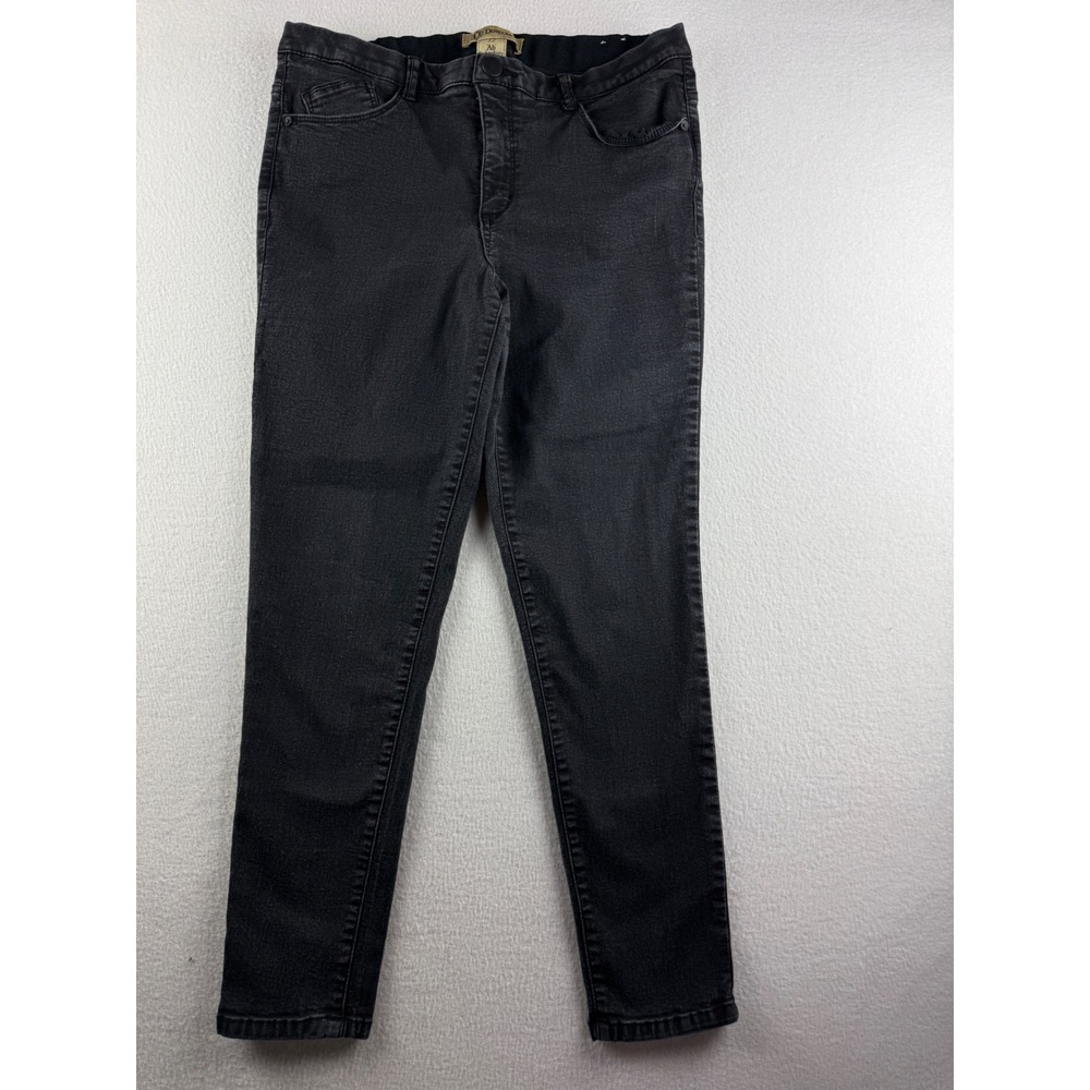 Democracy Ab Technology Skinny Jeans Womens 12 Black Faded Denim B1807VXSM